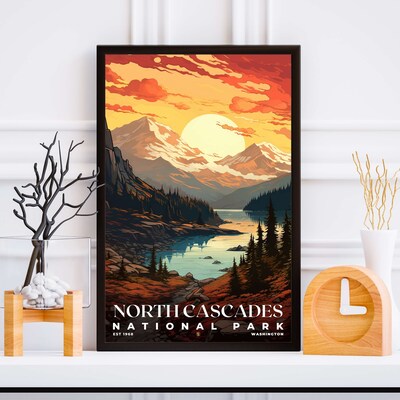 North Cascades National Park Poster, Travel Art, Office Poster, Home Decor | S7 - image5